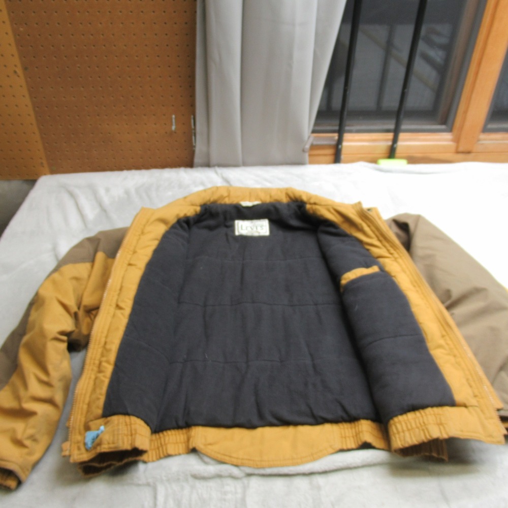 Levi Jacket Mens Medium Brown Insulated Bomber Rain Wind Ski Winter WARM VTG 80s